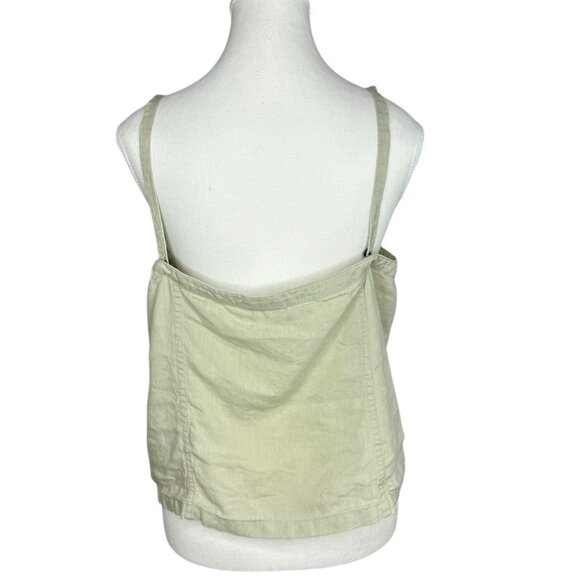 Everlane Women's Laurel The Linen Button Picnic Square Neck Tank Top‎ 10/C37 - Picture 4 of 12